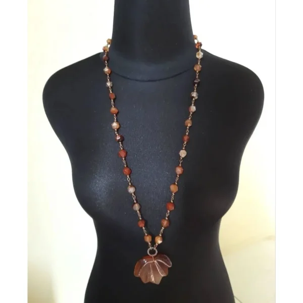 Kalung panjang natural carnelian
