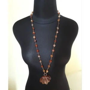 Kalung panjang natural carnelian