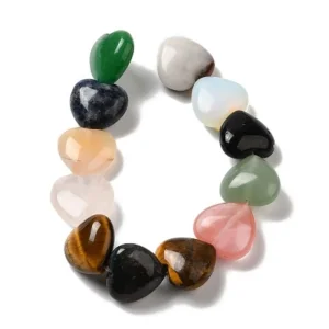 Natural and synthetic gemstone mix heart beads | manik batu alam bentuk hati (1pc)