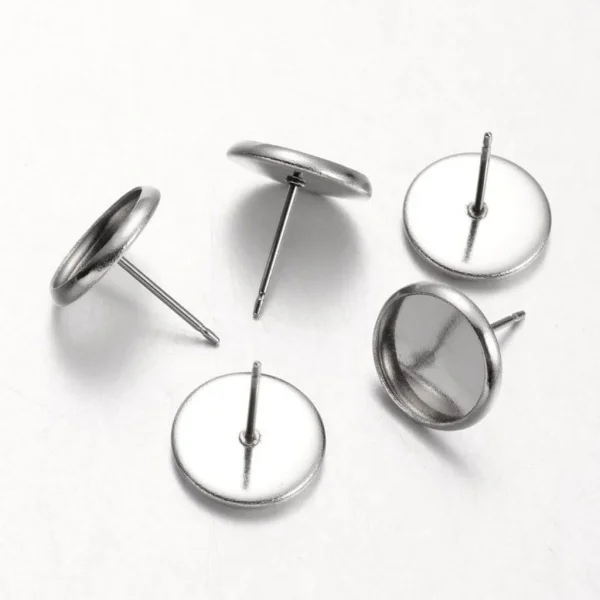 Stainless steel earring stud pad | giwang cabochon