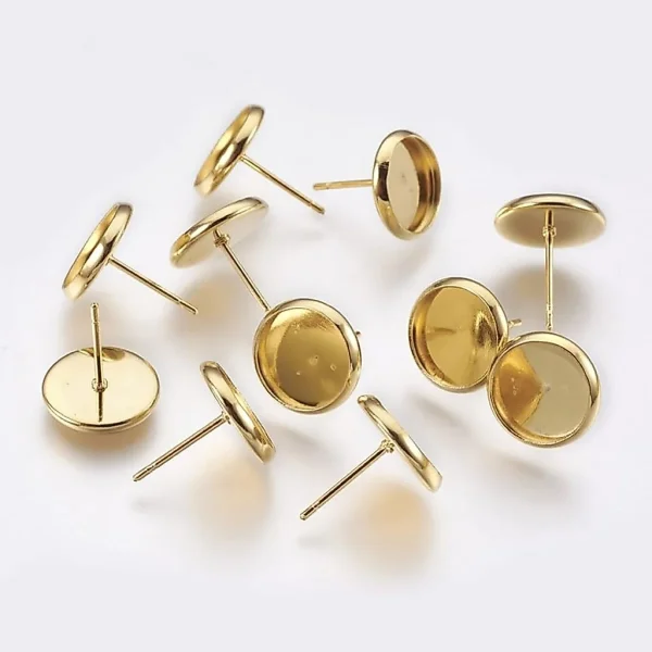 Stainless steel earring stud pad | giwang cabochon