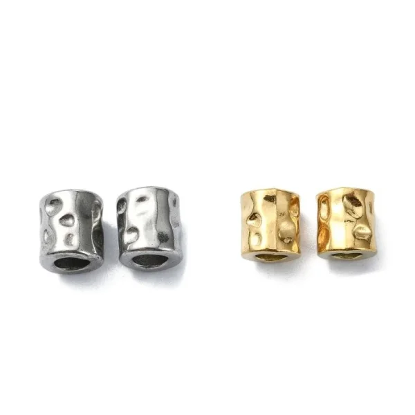 304 stainless steel ion Plating column 18k gold plated beads