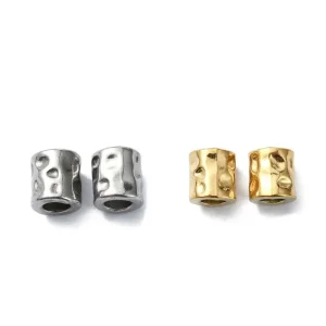 304 stainless steel ion Plating column 18k gold plated beads