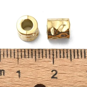 304 stainless steel ion Plating column 18k gold plated beads