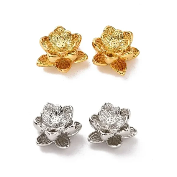 18k gold plated lotus flower beads | manik bunga lotus