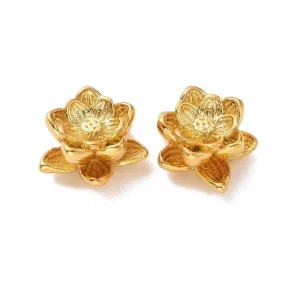 18k gold plated lotus flower beads | manik bunga lotus