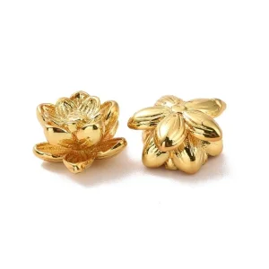 18k gold plated lotus flower beads | manik bunga lotus
