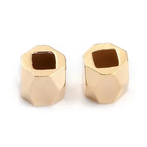 24k gold plated brass polygon spacer beads | manik tembaga lapis emas dan lapis silver