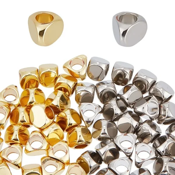 Gold plated brass triangles spacer beads