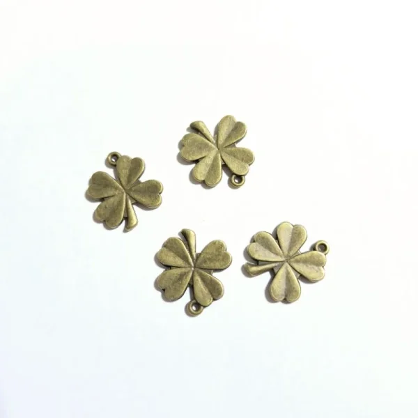 Metal alloy clover leaf charms