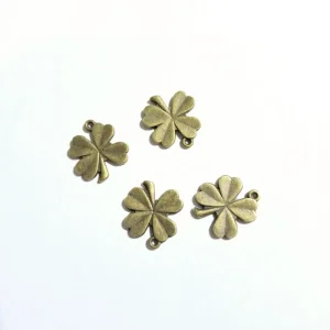 Metal alloy clover leaf charms