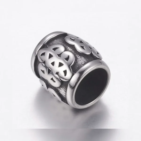 304 stainless steel large hole knot motif beads | manik stainless lubang besar
