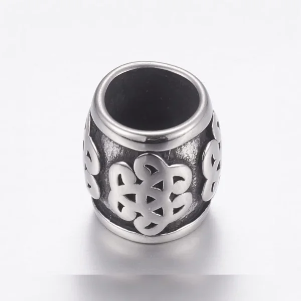 304 stainless steel large hole knot motif beads | manik stainless lubang besar