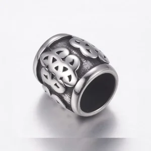 304 stainless steel large hole knot motif beads | manik stainless lubang besar