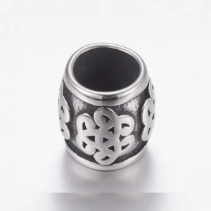 304 stainless steel large hole knot motif beads | manik stainless lubang besar