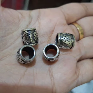 304 stainless steel large hole knot motif beads | manik stainless lubang besar
