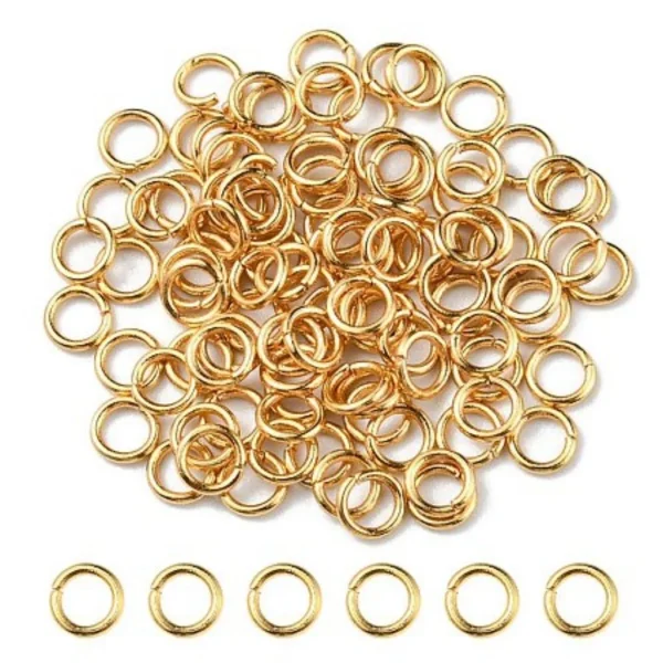 304 stainless steel gold plated jump rings | Ring O lapis emas (harap membaca deskripsi)