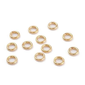 304 stainless steel gold plated jump rings | Ring O lapis emas (harap membaca deskripsi)