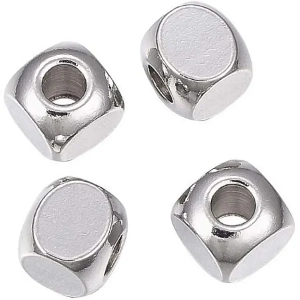 304 stainless steel cube beads