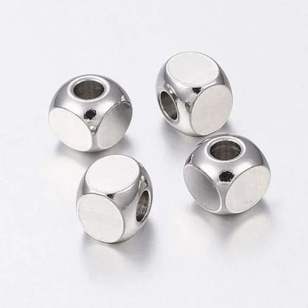 304 stainless steel cube beads