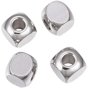 304 stainless steel cube beads