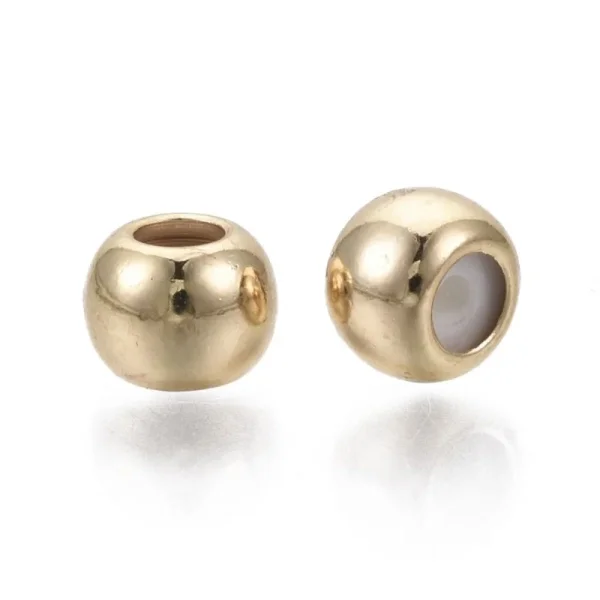 18k gold plated rubber inside slider beads