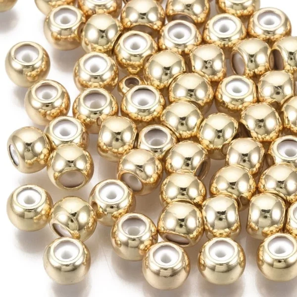 18k gold plated rubber inside slider beads