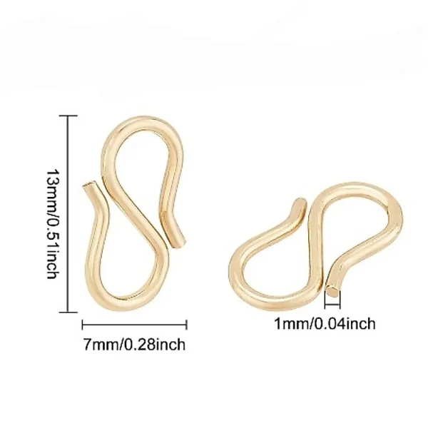 304 stainless steel gold plated S hook clasp | pengait gelang kalung