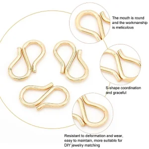304 stainless steel gold plated S hook clasp | pengait gelang kalung