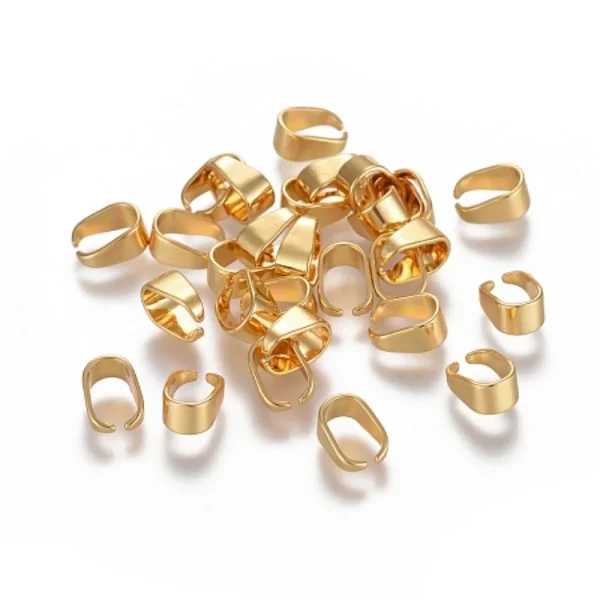 304 stainless steel gold plated snap on bails pendant | jepit liontin 1pc