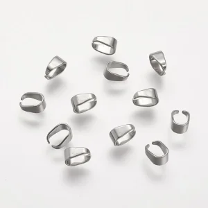 304 stainless steel gold plated snap on bails pendant | jepit liontin 1pc