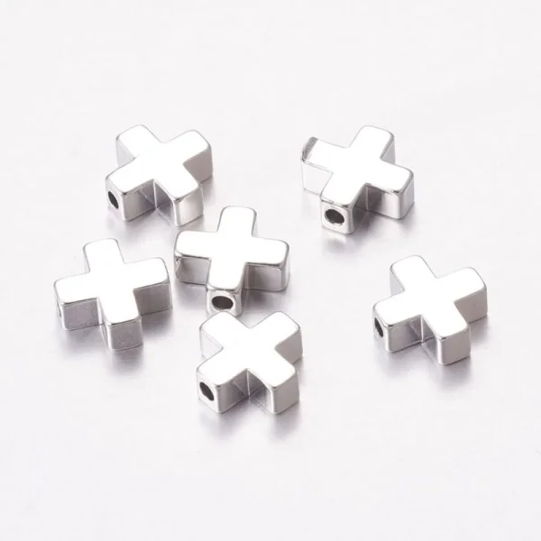 18k gold plated brass cross beads | manik bentuk salib atau +