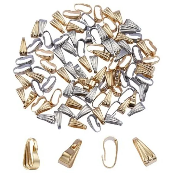 304 stainless steel snap bail hook pinch clip pendant | cantolan liontin pendant