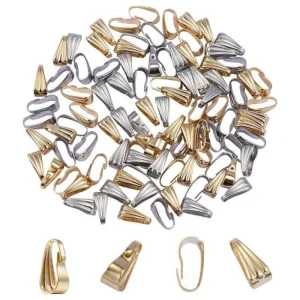 304 stainless steel snap bail hook pinch clip pendant | cantolan liontin pendant