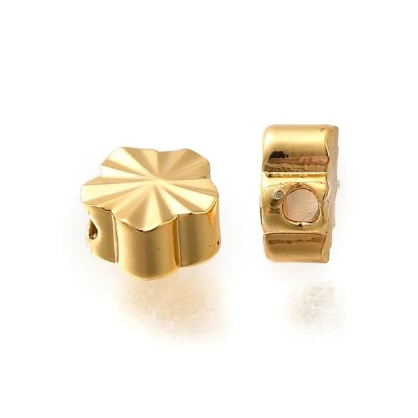 18k gold plated flower motif spacer beads
