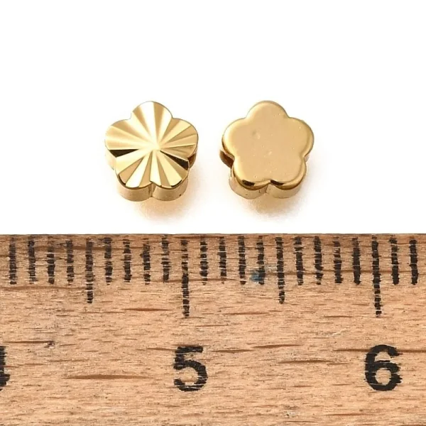 18k gold plated flower motif spacer beads
