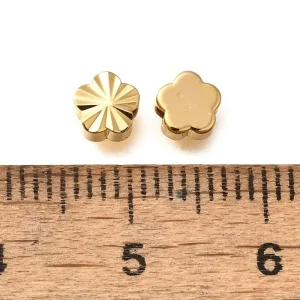 18k gold plated flower motif spacer beads