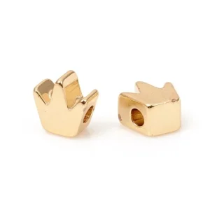 18k gold plated crown spacer beads | manik bentuk mahkota lapis emas