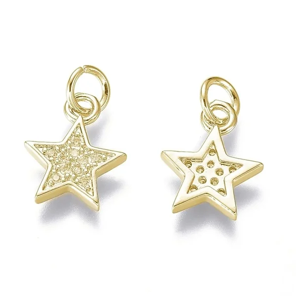 Mixed Color brass cz star beads | manik bintang zircon