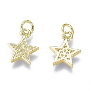 Mixed Color brass cz star beads | manik bintang zircon
