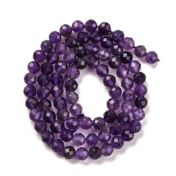 Natural Amethyst faceted round beads 4.4mm