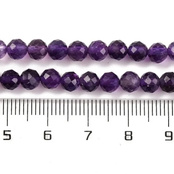 Natural Amethyst faceted round beads 4.4mm
