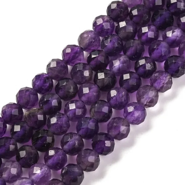 Natural Amethyst faceted round beads 4.4mm
