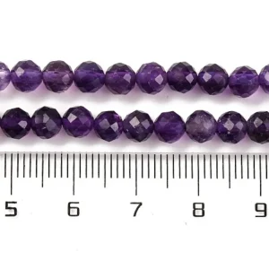 Natural Amethyst faceted round beads 4.4mm