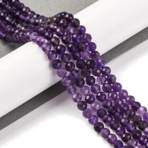 Natural Amethyst faceted round beads 4.4mm