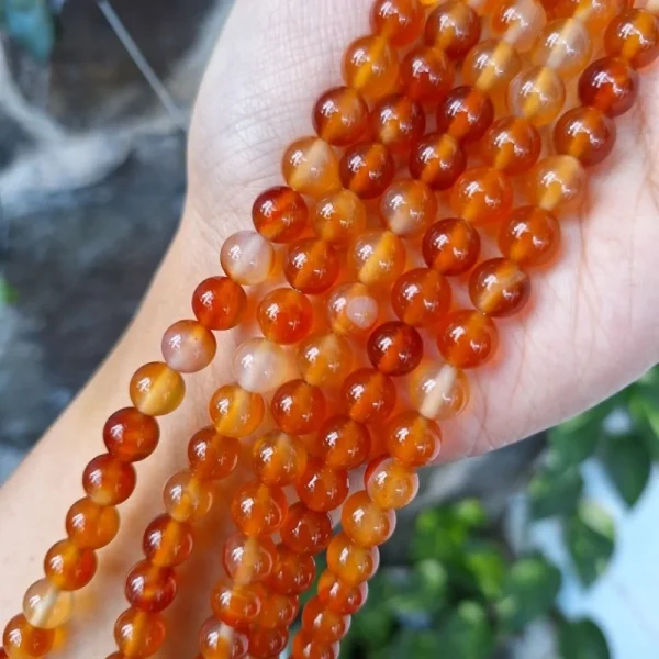 Natural carnelian round beads