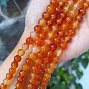 Natural carnelian round beads