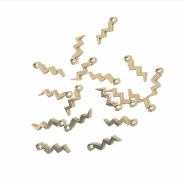 Metal alloy antique silver lightening charm