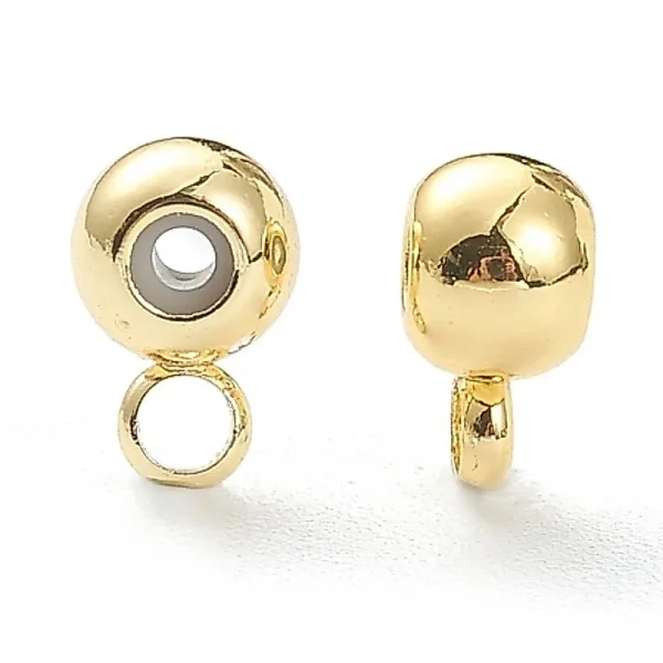 18k gold and platinum plated brass Tube Bails loop bails | manik cantolan charm pendant (harap deskripsi dibaca)