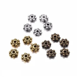 Metal alloy daisy flower spacer beads 4mm